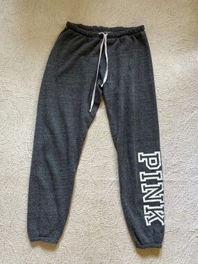 PINK Victoria's Secret Gray Fleece Sweatshirt with White Label